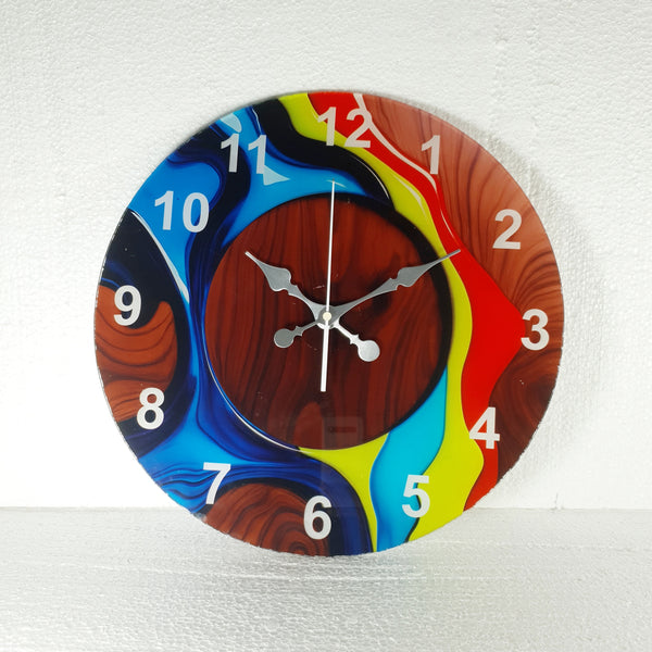 ColorSwirl Acrylic Wall Clock – Modern Artistic Design 18-18 inch