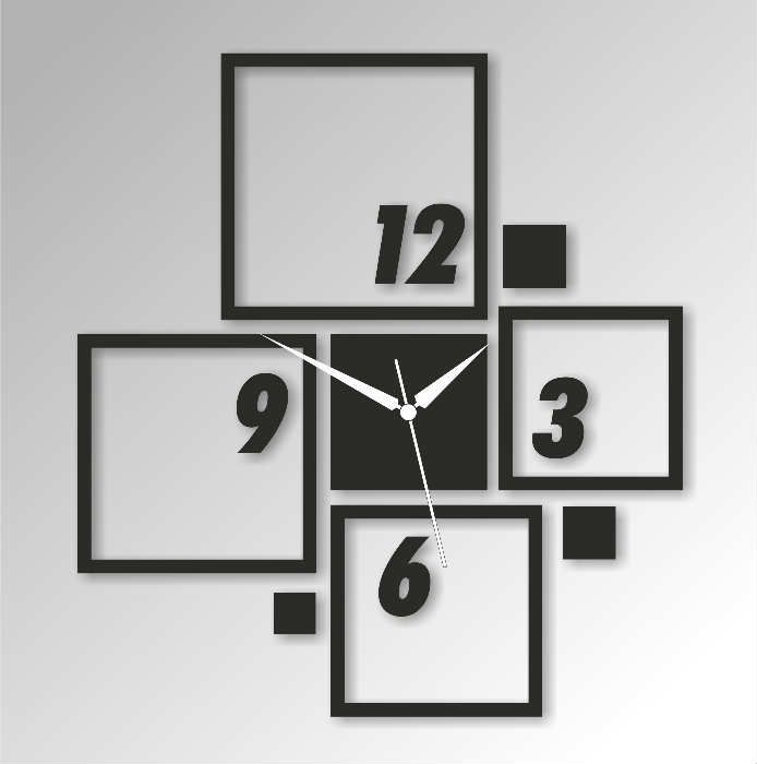 Modern Geometric Frame Wall Clock – Minimalist Square Design