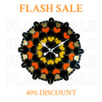 HeartBloom Wall Clock – 18” Black Edition with Bold Heart Mosaic