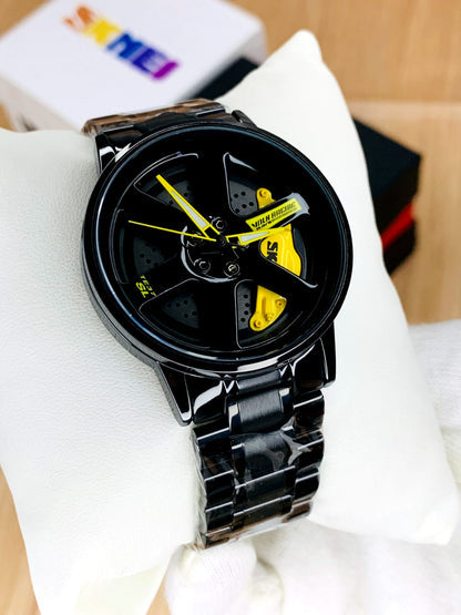 Wheel Rotating Watch ⌚ | Unique Car Rim Design 🚗 | Stylish & Durable