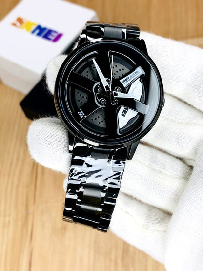 Wheel Rotating Watch ⌚ | Unique Car Rim Design 🚗 | Stylish & Durable
