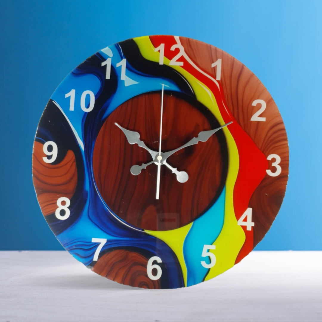 ColorSwirl Acrylic Wall Clock – Modern Artistic Design 18-18 inch
